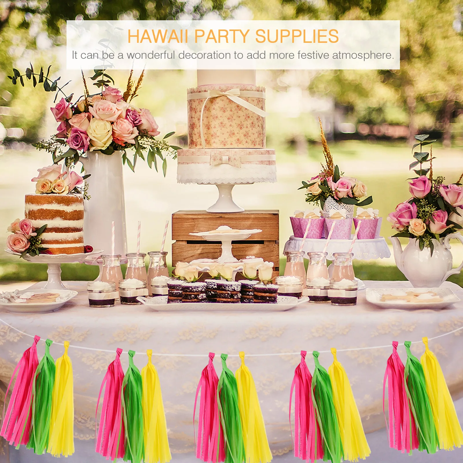 

1 set Flamingo Pineapple Decoration Party Banner Hawaii Supplies Paper Fans Honeycomb Ornaments Wedding Birthday Event