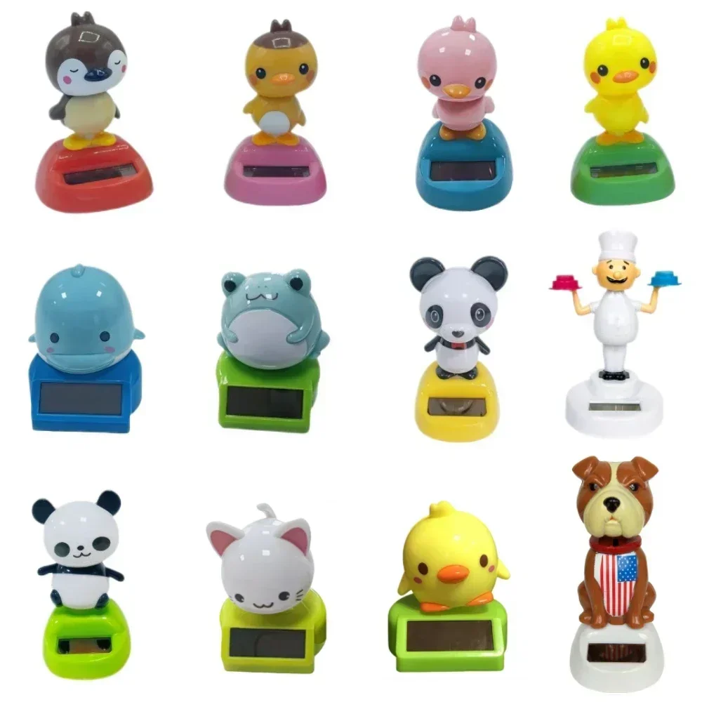 

Hot New Solar Energy Car Interior Ornaments Animal Doll Figurine Sway Shake Model Car Dashboard Decoration Funny Holiday Gifts