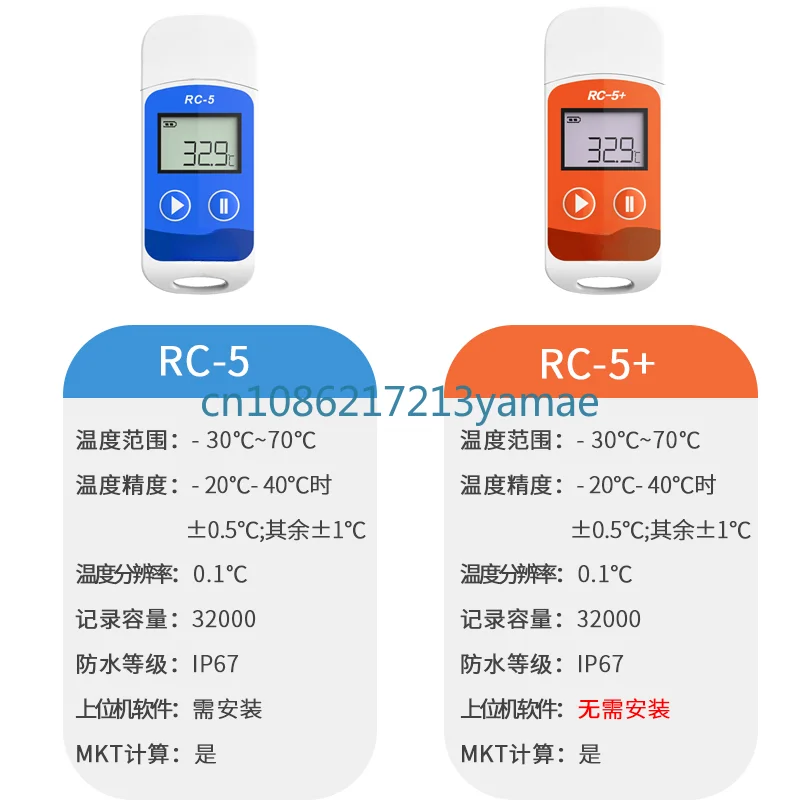 RC-5 Temperature Recorder USB Data Recorder Pharmacy Certified Cold Storage Cold Chain Transport Refrigerated Indoor