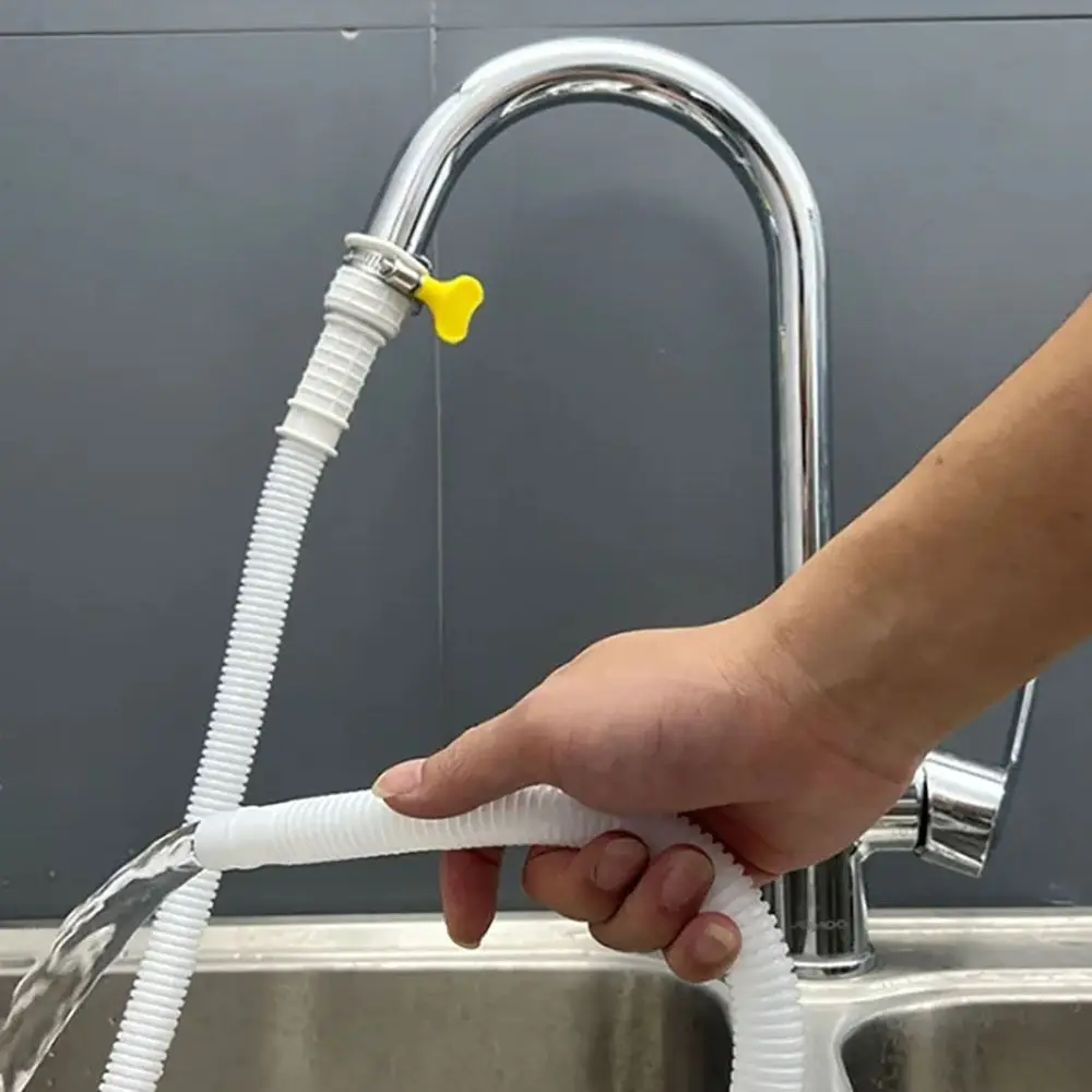 1Pcs Faucet Accessories Drain Hose Pipe Waste Water Outlet Expel 0.5/1/2/3m Hose Tube Flexible Soft White PP Plumbing