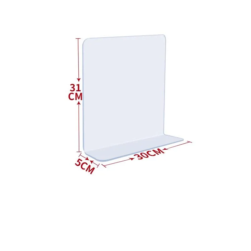 1PC Clear L-Shaped PVC Shelf Divider Baffle Separator for Supermarket Store Home Merchandise Organizer Clapboard L30 xW5 x H31CM