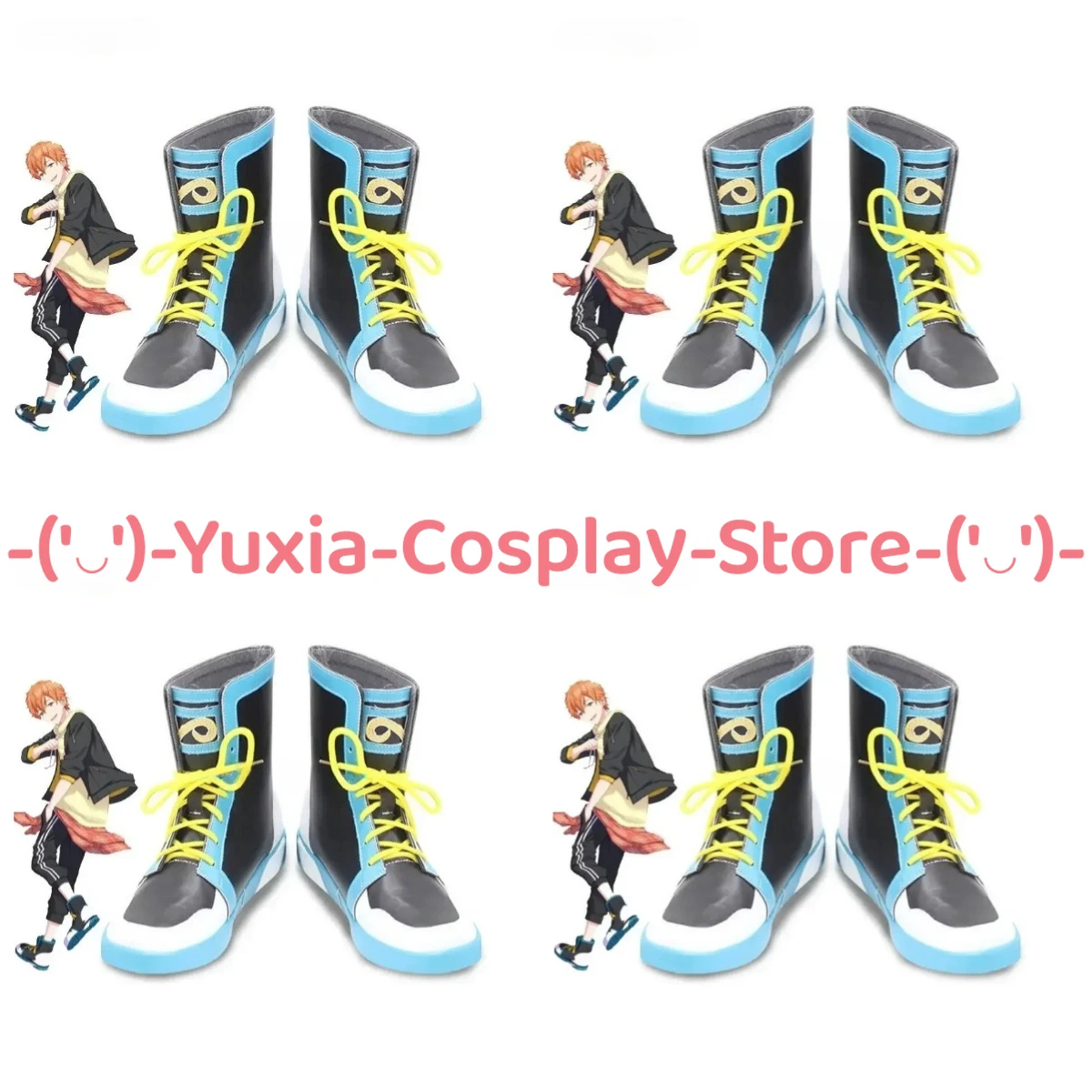 Yuxiacosplay! Project Sekai Shinonome Akito Cosplay Shoes Anime Character Prop PU Leather Boots Halloween Carnival Party Costume