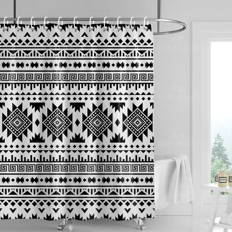 Home decoration shower curtains bathroom waterproof curtain fabric Living Room Modern Nordic Modern geometric pattern simple