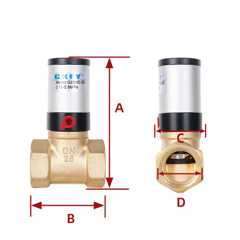 

1/2-2" Fluid Air Control Valve Q22HD Brass Valve Body Air Control Valve Pneumatic Control Valve