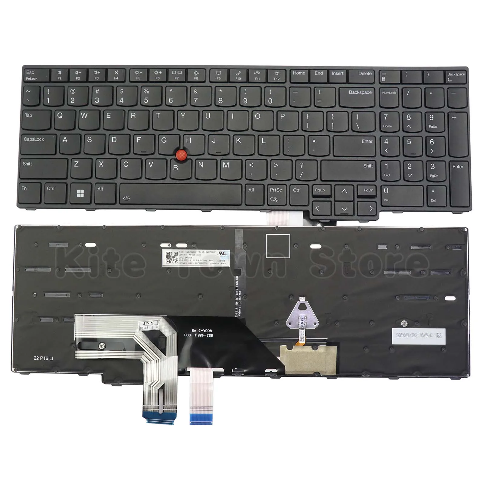 

New US Layout Laptop Grey Keyboard Backlit w/ Pointer for Lenovo Thinkpad P16 Gen1 P16 Gen2 5N21F39320 5N21F39357
