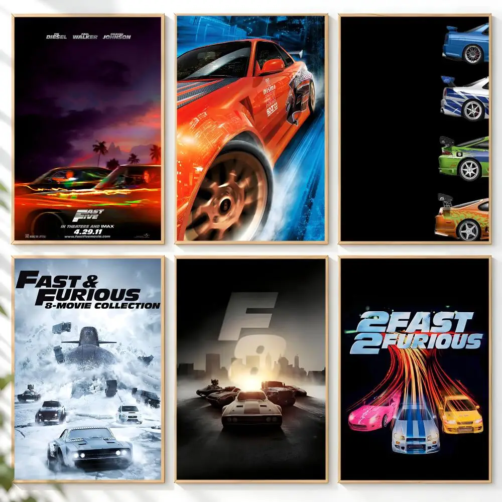 F-Fast And F-Furious Classic Vintage Poster Home Artwork For Living Room Bedroom Office Dorm Apartment Gift