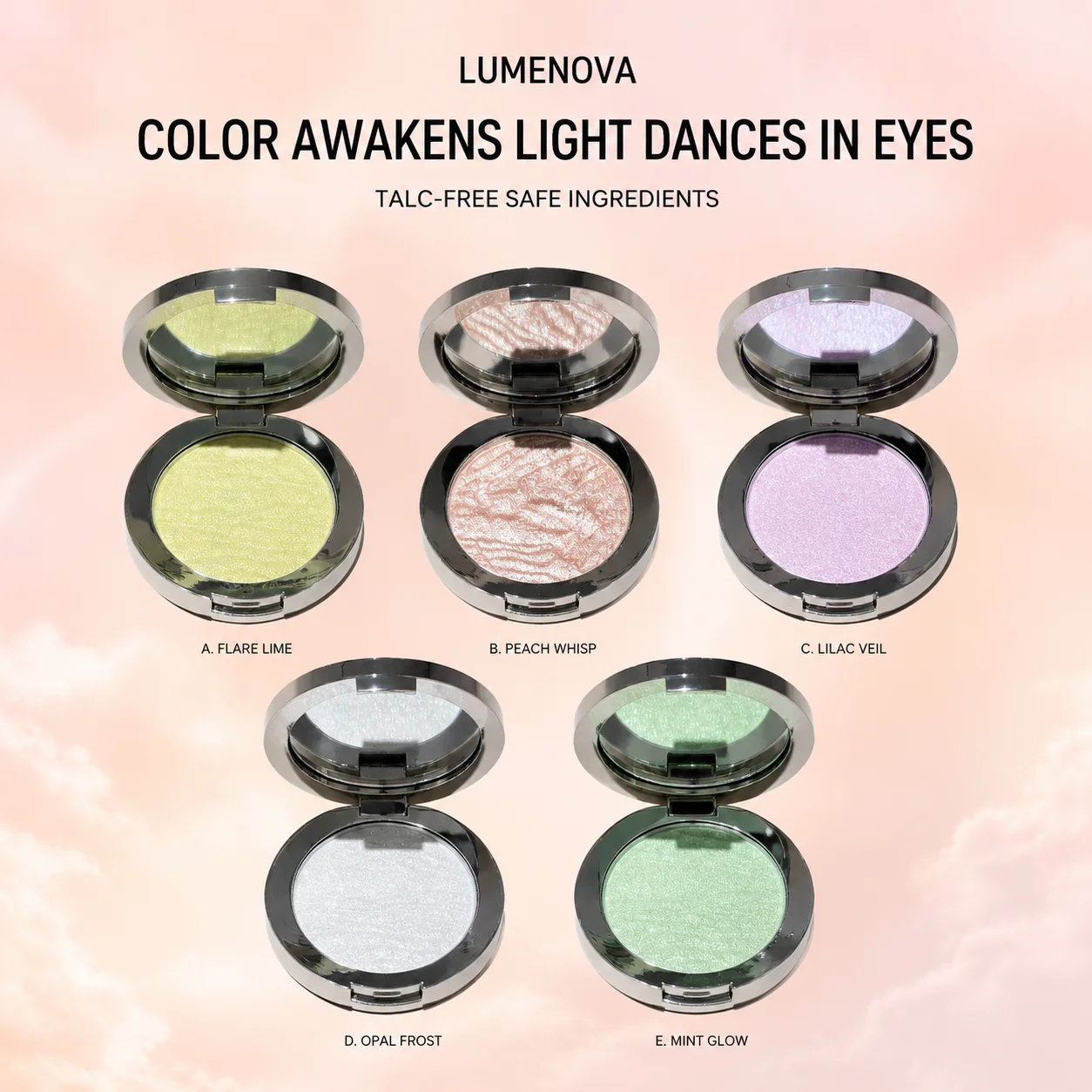 Faiccia Elf Glow Highlighter-Puder, talkfrei, schimmerndes Finish, mehrere Pastelltöne, langanhaltend, aufhellendes Gesichts-Make-up – Detail 1