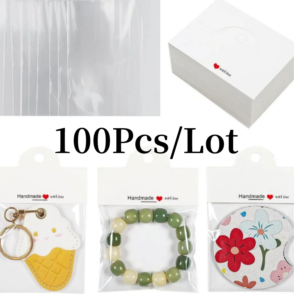 

100Pcs/Lot Jewelry Packaging Bags Self-Seal Bags Paper Organizers Card Holder Bracelet Hairpin Necklace Earring Display Card