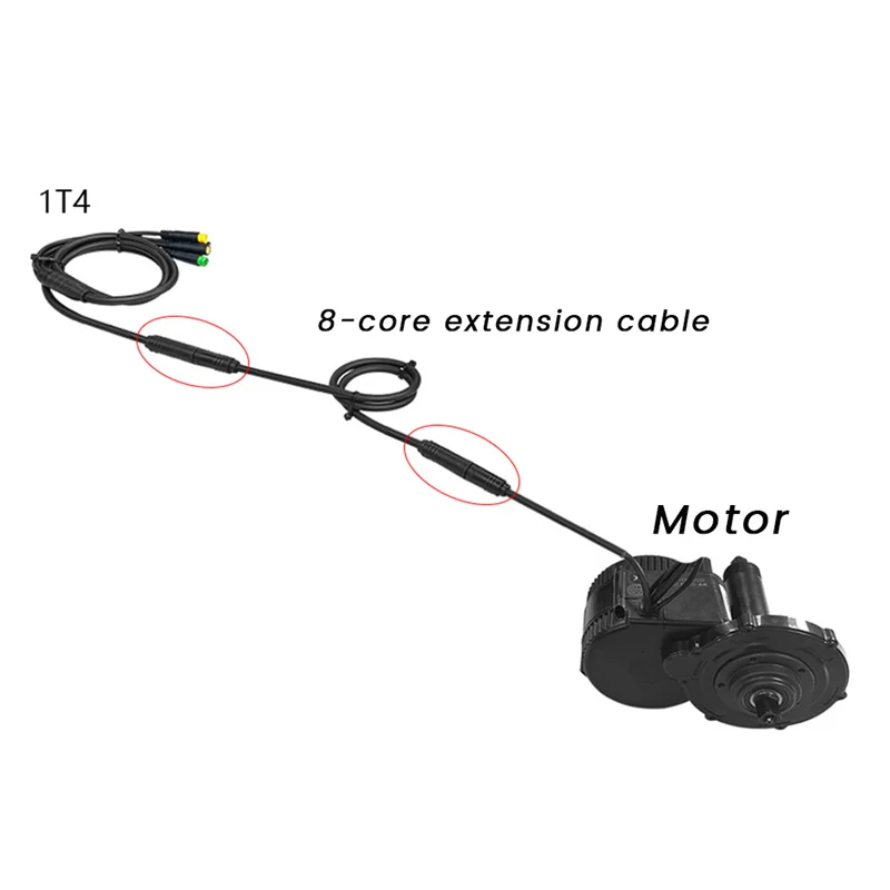【Summer Sale】Electric Bicycle 8 Pin Female To Male Display Extension Cable Connector For Bafang Mid Motor BBS01 BBS02 BBSHD