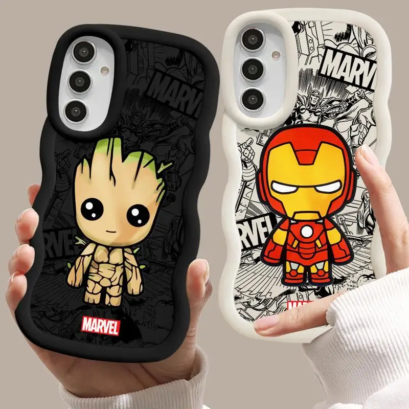 Cartoon Marvel Groot Ironman Case for Samsung Galaxy A20 A51 A30 A50 A11 A03 A05s A21s A04 A13 A04e A15 A51 4G Silicone Cover