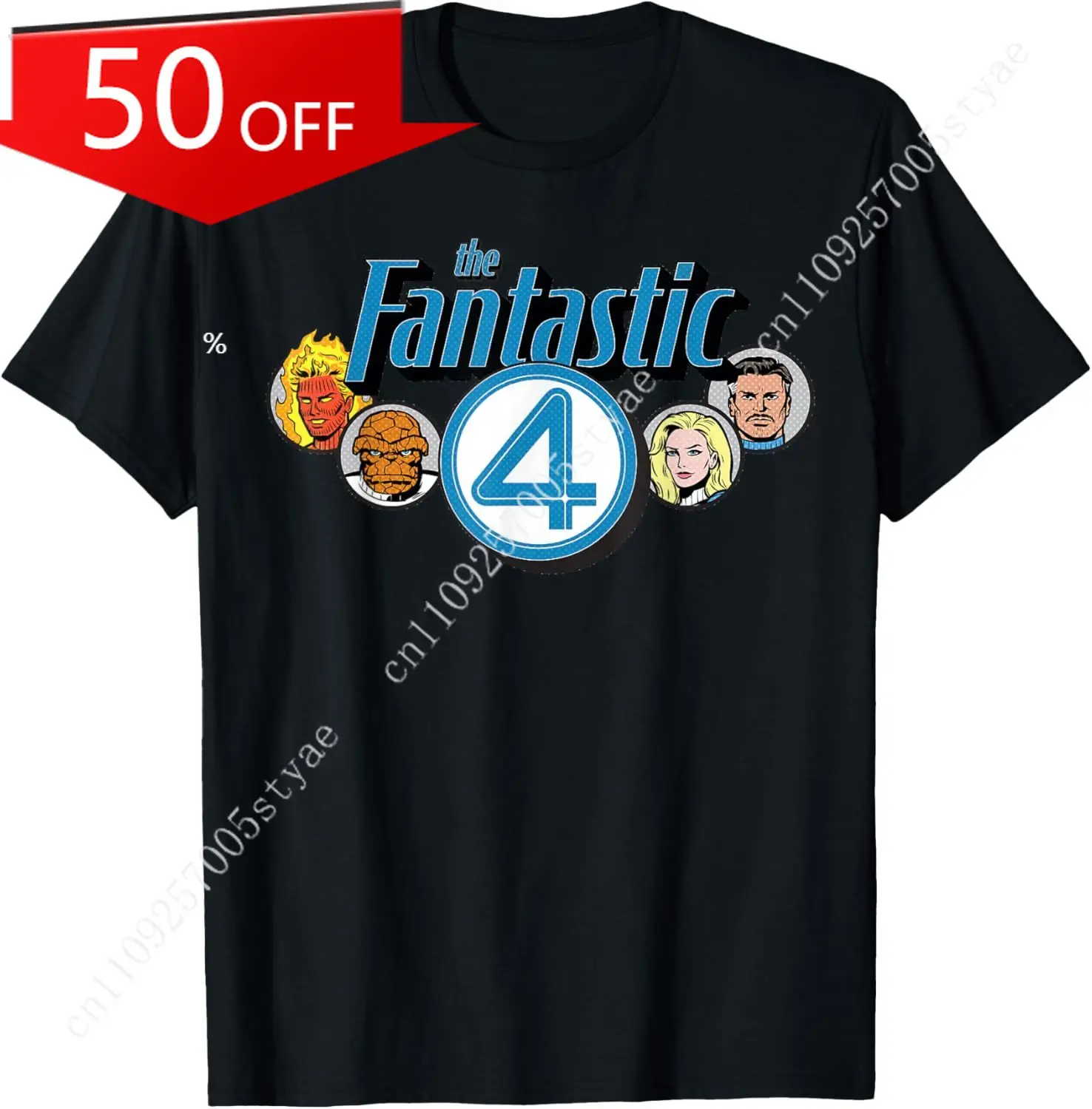 Marvel The Fantastic Four: First Steps Retro Team & Logo T-Shirt