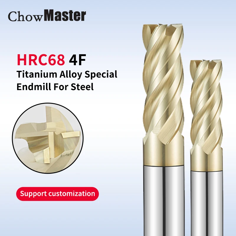 

HRC68 4 Flutes Tungsten Steel Milling Cutter for Stainless Steel High Quality Tungsten Carbide End Mill CNC Cutting Tools