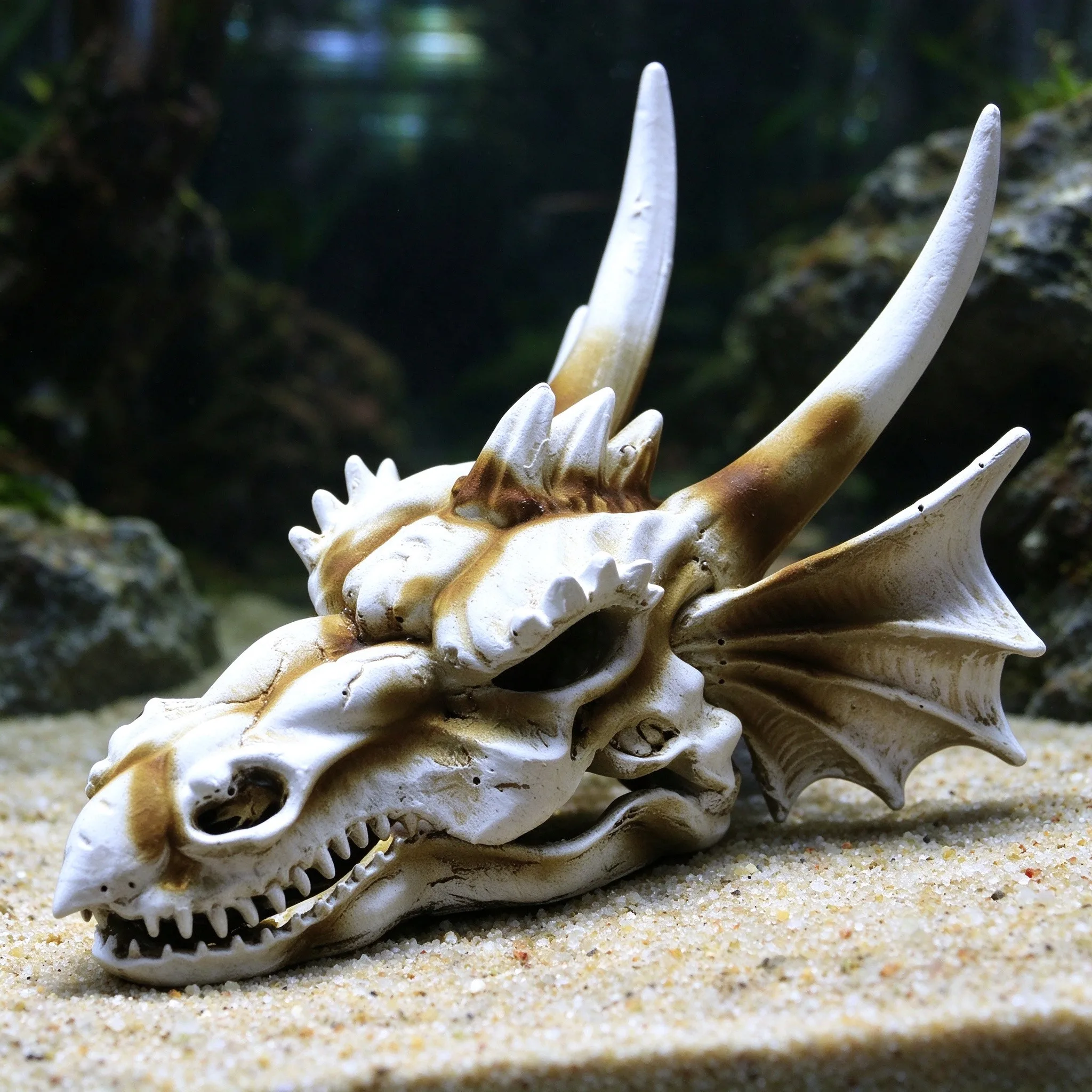 Aquarium Decoration Dinosaur Skull Reptile Aquatic Plant Simulated Skull Fish Tank Ornament Aquarium Hideout Aquarium Landscape