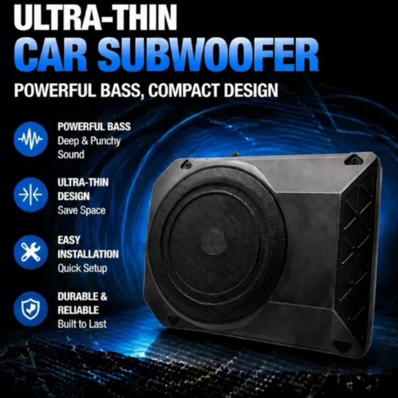 

Car Subwoofer 10 Inch 800W Under Seat Car Audio Subwoofer Modified 12V High Power Audio System Music Stereo Speaker