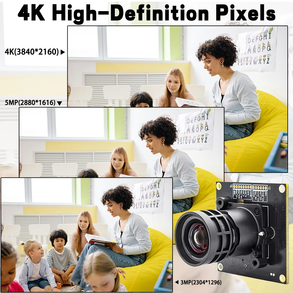 High Speed 8MP 60FPS USB3.0 Camera Module 4K UHD 1/1.8 IMX678 M16 Lens Industrial Webcam for Machine Vision & Video Conferencing
