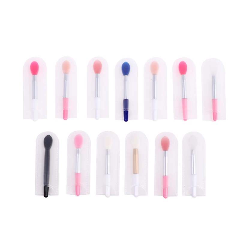 1PCS Small Makeup Brushes Lipstick Applicator Brushes With Anti-lost Cover For Lip Care Makeup Use Silicone Lip Brush