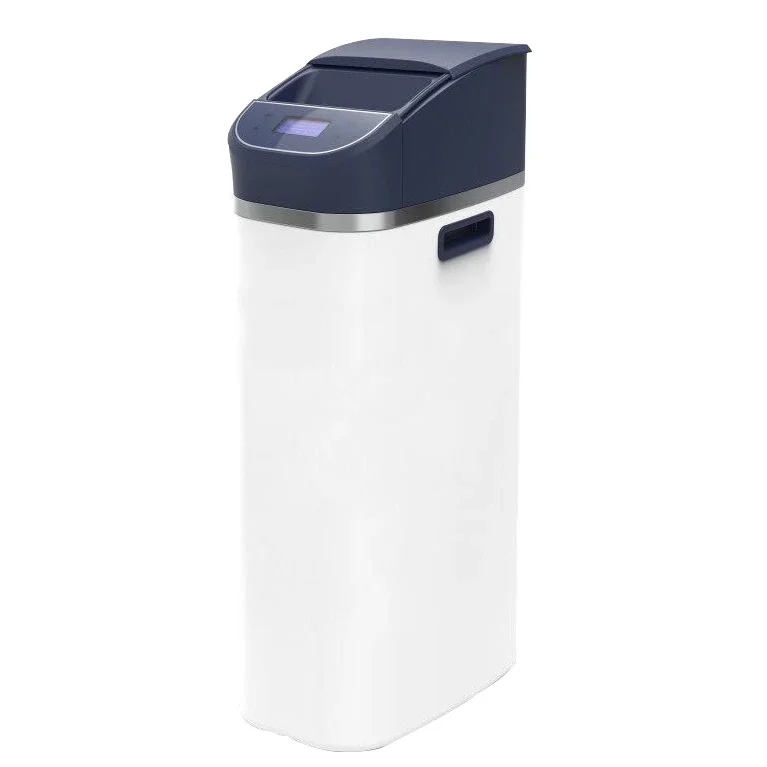 Home with high-end automatic water softener computer controlled integrated salt box