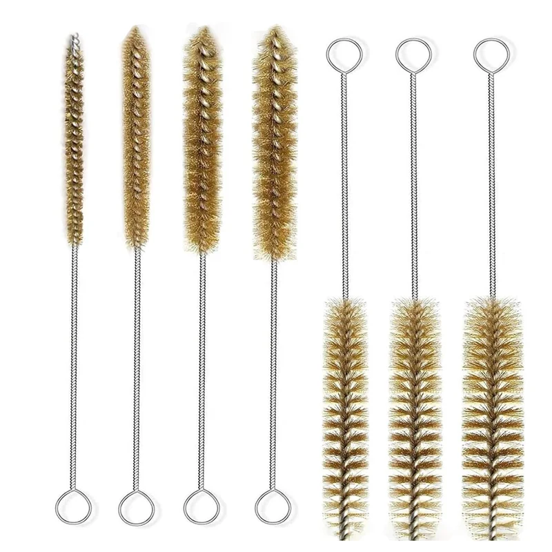 7Pcs Brass Wire Tube Brushes Bottle Brush Set,Wire Brushes For Cleaning,Wire Pipe Cleaner Bore Brush Cleaning-ABQU