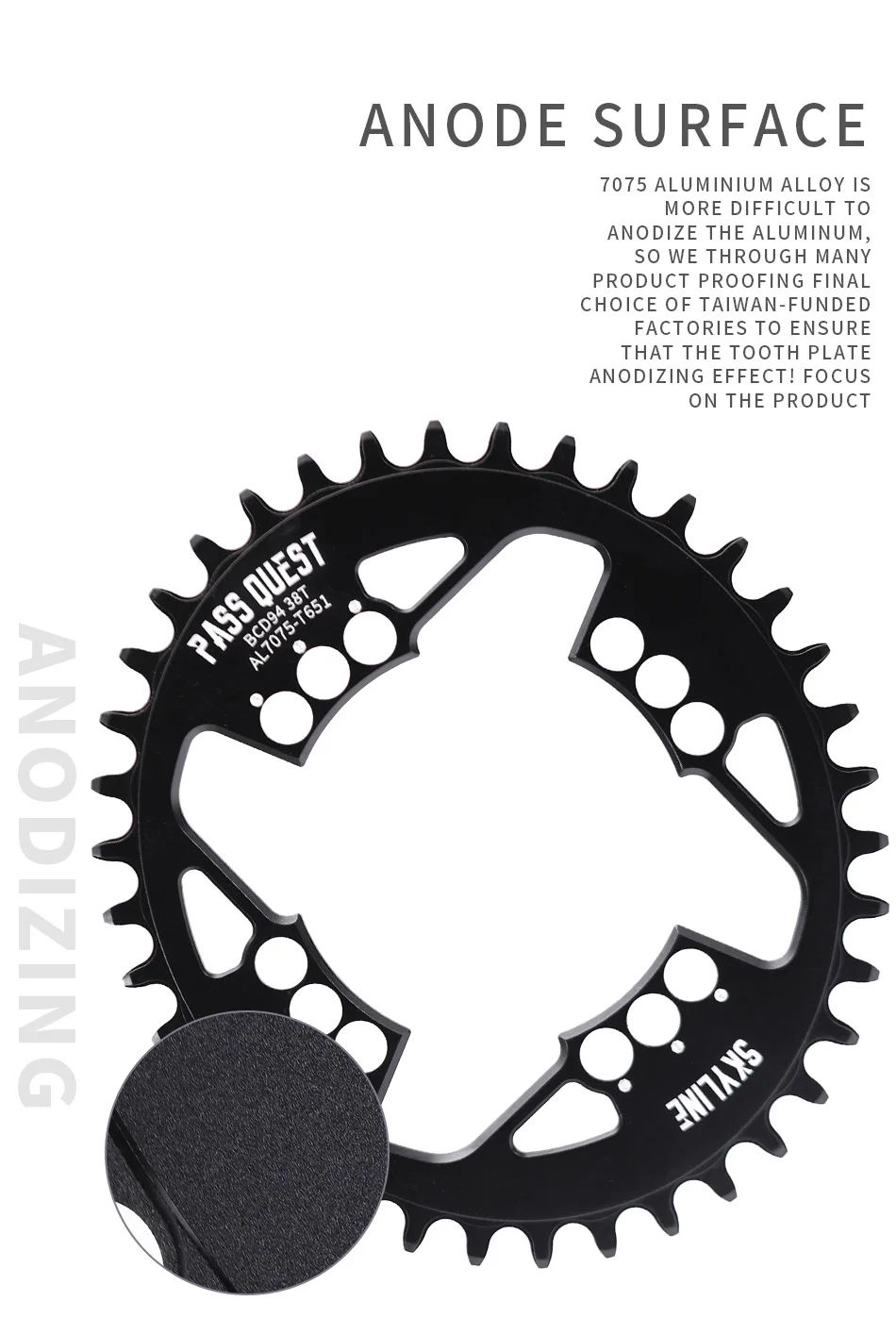 PASS QUEST 94BCD Mountain Bike Disc Positive and Negative Tooth Single Disc Suitable FORGX NX X1 1400 Bicycle Tooth Disc