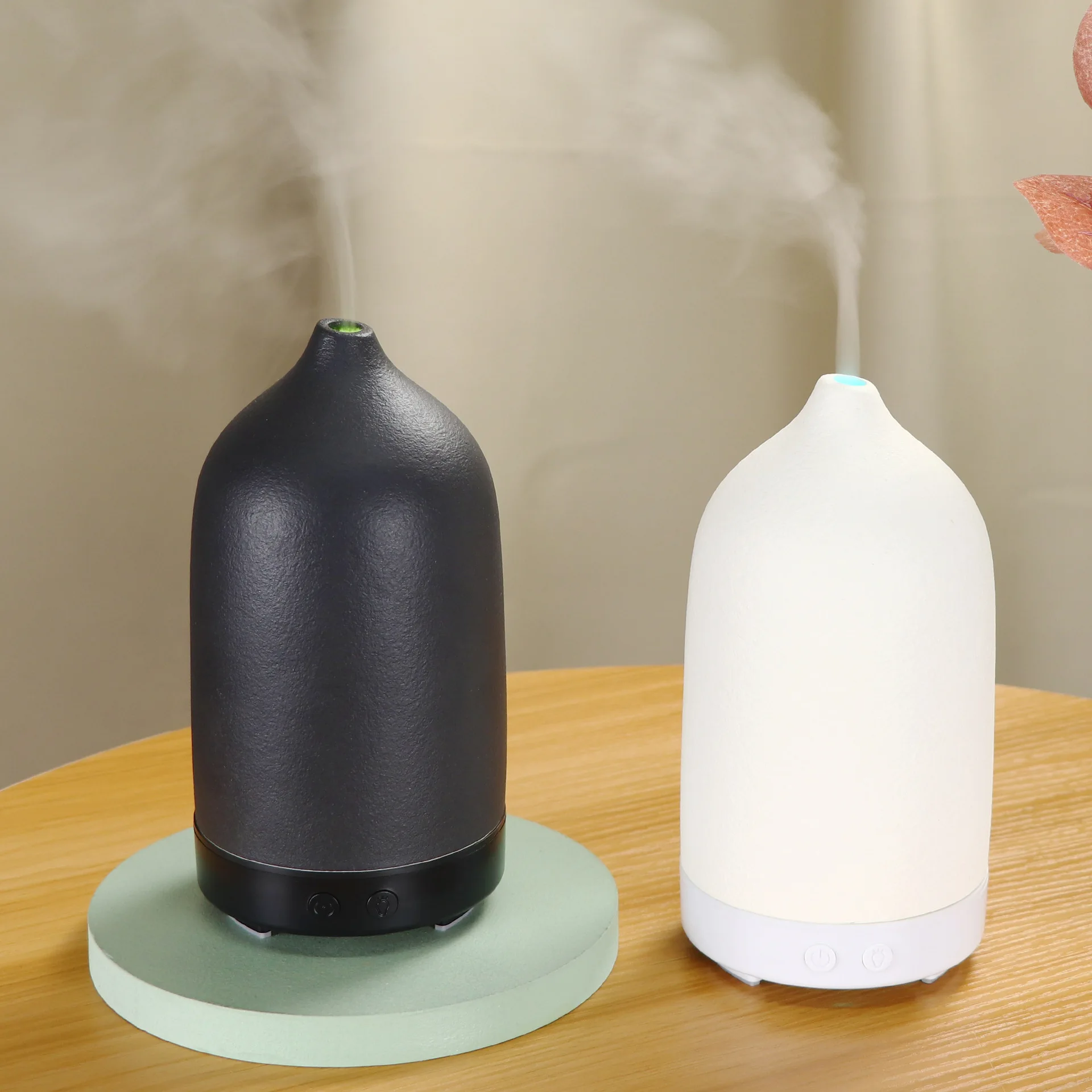 

Simple Ceramic 100ml Ultrasonic Aromatherapy Diffuser, Humidifier Wood Grain Essential Oil Atomizer Fragrance