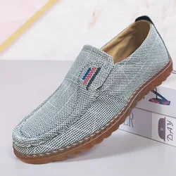 Men's Comfortable Single Shoes 2022 Summer New Style Breathable Rubber Sole Single Shoes Light Antiskid Casual Cloth Shoes Trend