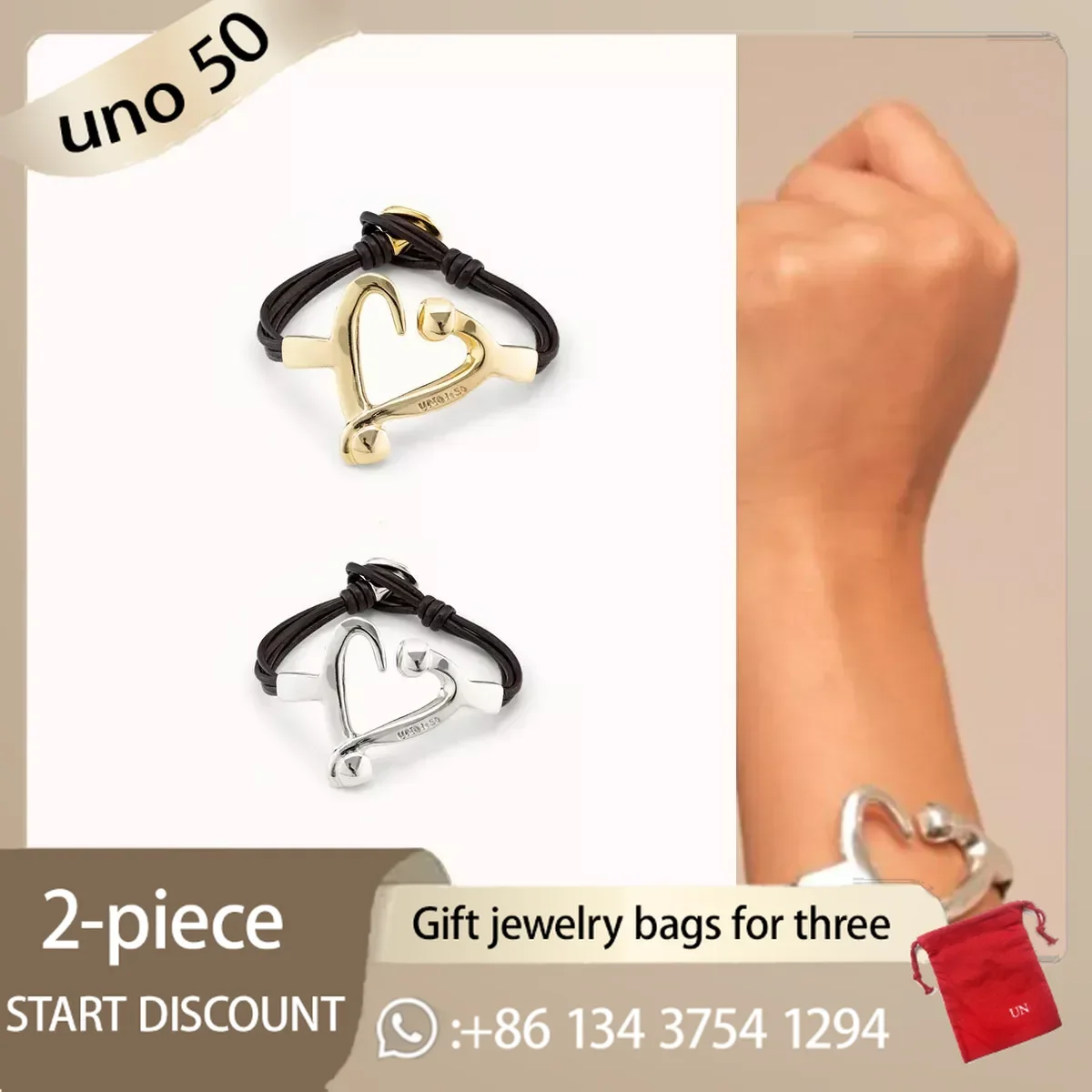 2024 UNO DE 50 Popular 925 Rope Heart-Shaped Silver Bracelet For Valentine's Day 520 Romantic Jewelry Gifts