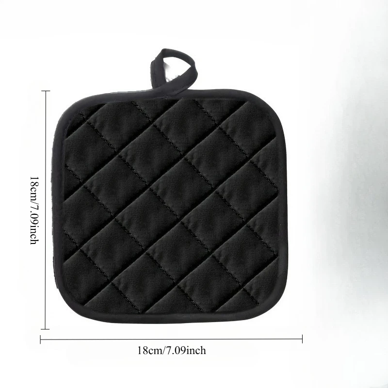 Colorful Quilted Pot Holders and Trivets - Heat-Resistant, Washable, Square Kitchen Mats with Hanging Loops for Cooking
