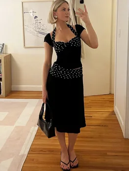 Tossy Patchwork mode 2 pièces-ensemble MIni jupe pour femmes à lacets contraste dos nu haut court et taille haute jupe ensembles femme