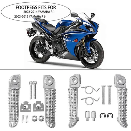 Reposapiés delantero y después de motocicleta, pedales de reposapiés para Yamaha YZF R1 2002-2012 YZF R6 2003-2011 2004 2005 2006 2009