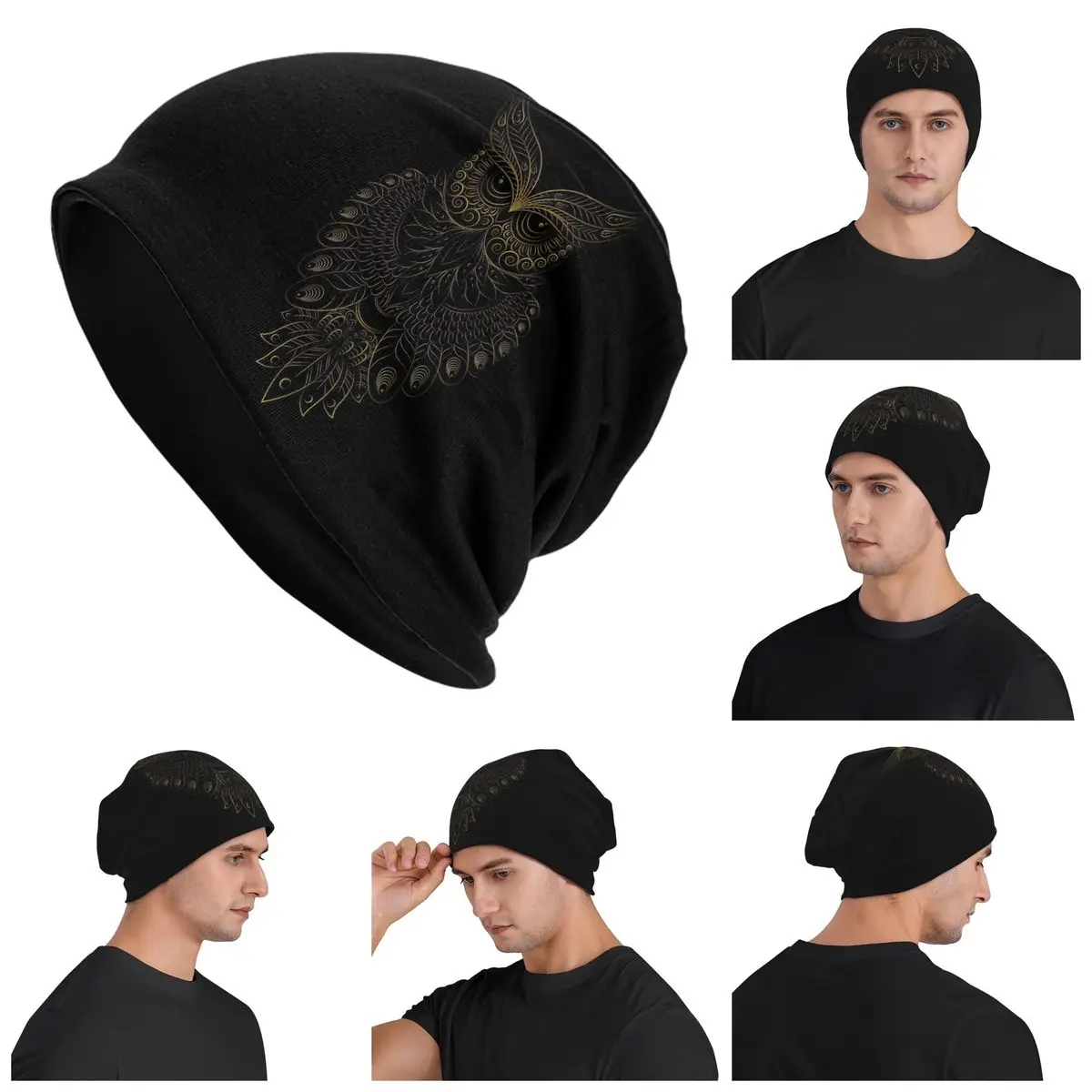 Native Mandala Owl American  Men Women Adult Beanies Caps Knitted Bonnet Hat Warm Fashion Autumn Winter Outdoor Skullies Hats