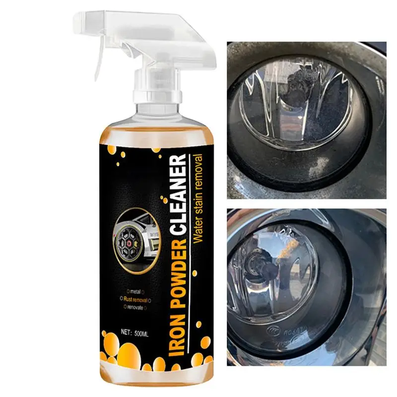 

Wheel Iron Remover Spray Iron Rust Remover 500ml Exterior Care Rust Iron Remover Spray Brake Dust & Rust Stain Remover Removes