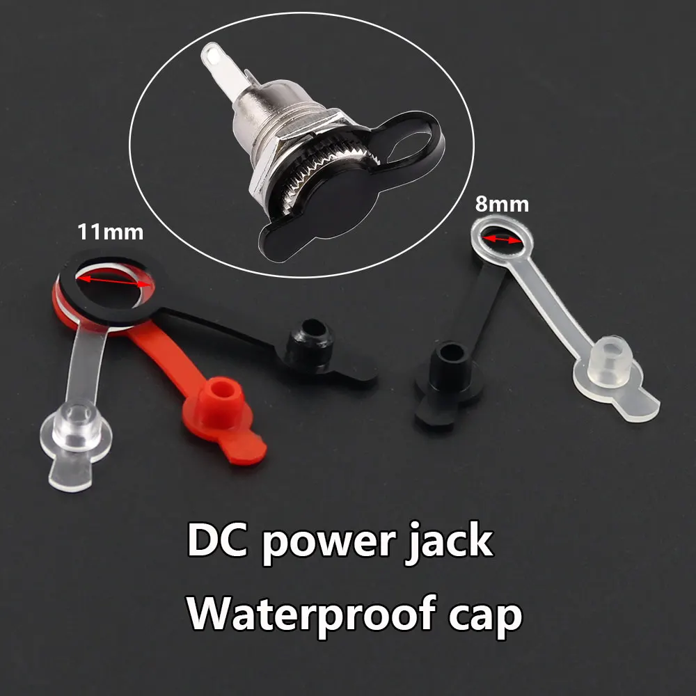 5/10 pcs DC power socket waterproof cap 5.5x2.1mm 5.5x2.5mm DC022 DC022B DC099 DC025m 8mm 11mm