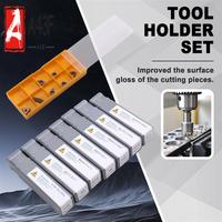 A43F-Turning Tool Holders, 7Pcs 12Mm Shank Lathe Boring Bar Turning Tool Holder Set With Carbide Inserts