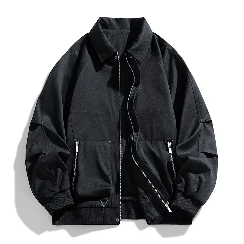 

New Men's High Quality Casual Jacket Fashion Brand Men Solid Zipper Lapel Jackets Waterproof Multi Pocket Overcoat Male Jacket