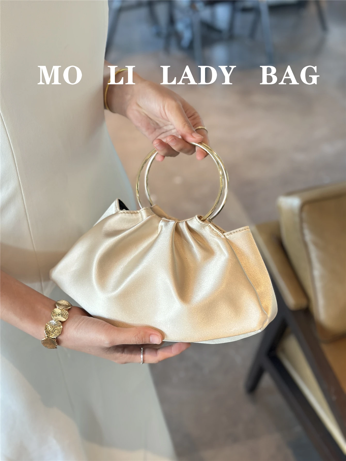 

Винтажная атласная сумка-облако с магнитной застежкой, универсальный клатч/сумка через плечо для женщин