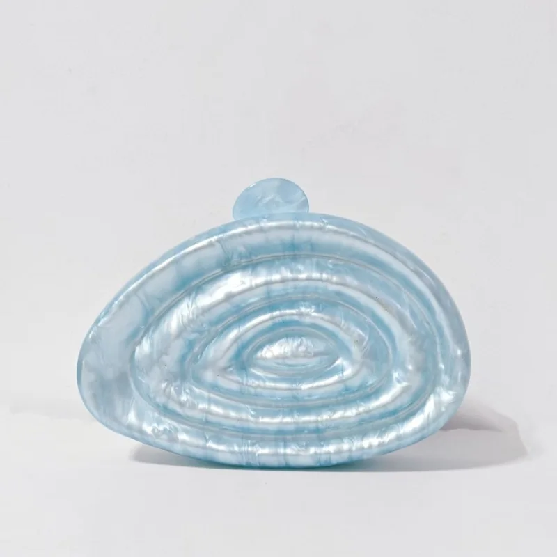 Ladies Threaded Acrylic Dinner Bag Solid Color Pearlescent Multi-Spin Chain Wedding Banquet Clutch Bag