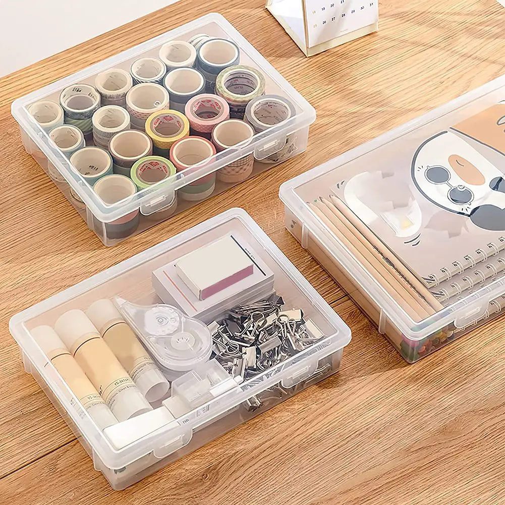 

ABGR-12-Pack Clear Plastic Storage Containers, 8 X 5 X 1.75 Inch Empty Hinged Box, Stackable Organizer