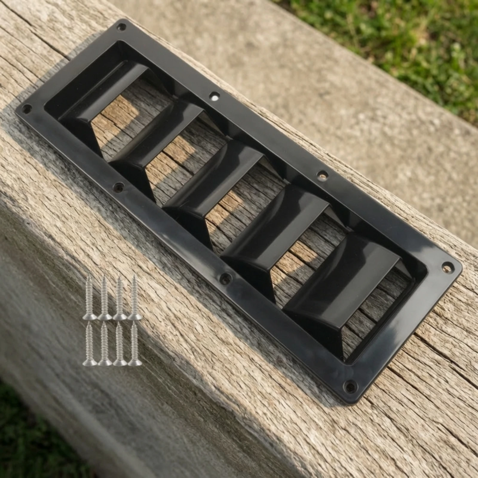 Louvered Vent Cover Screw-in ABS Vent Cover with Screws Sturdy Slim for Boat Owners, Boats, RVs