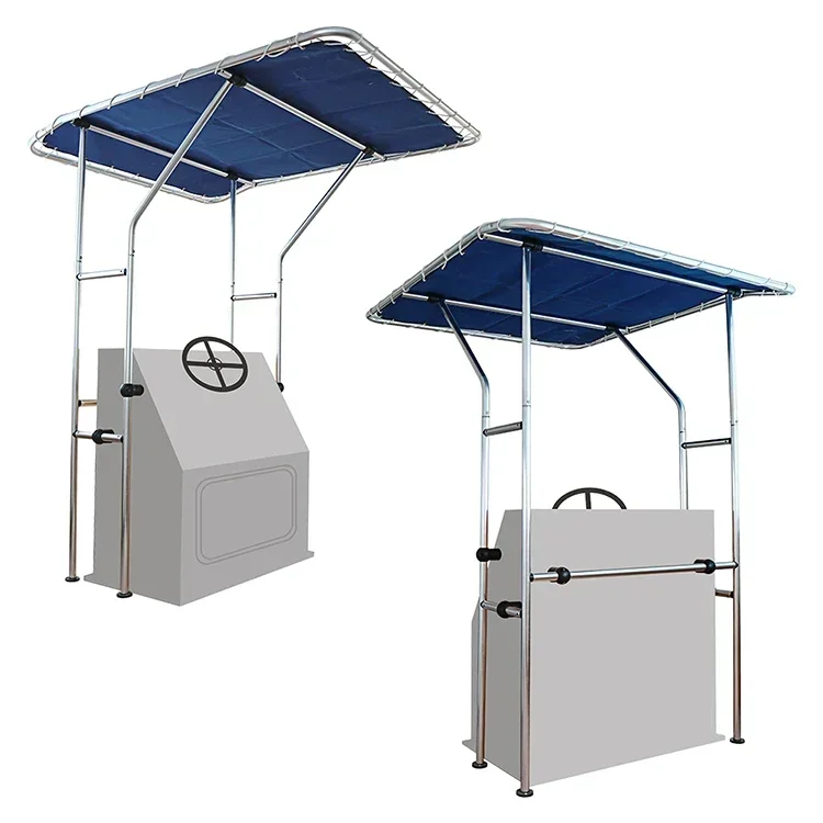 Boat T-Top and Aluminum Tube Small Boat Standard Center Console  Bimini Top 1.7X1.4X2m Large Boat Tent UV-protection Tower