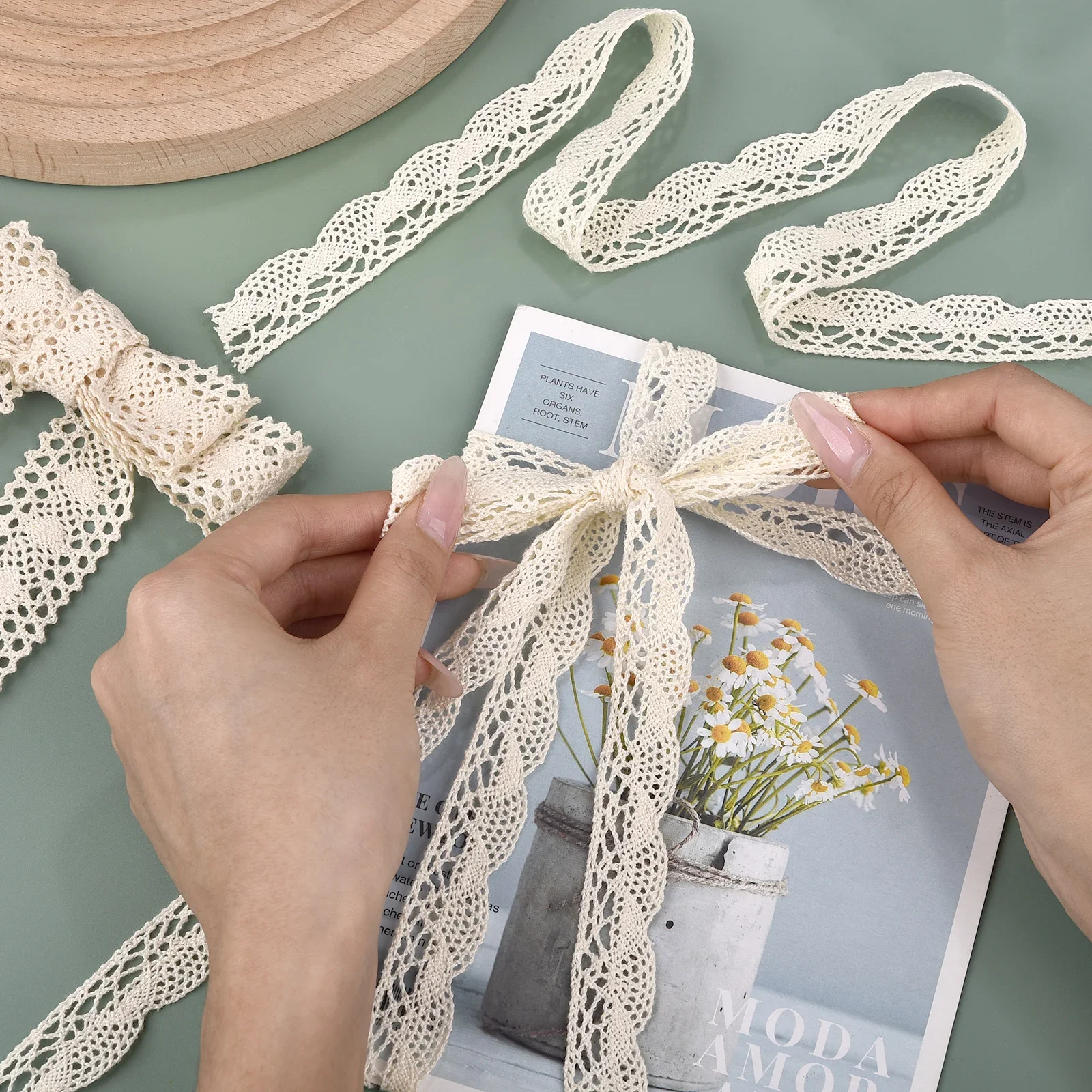 

1.5-3cm 5 Yards Cotton Thread Unilateral Hollow DIY Decorative Lace Sofa Curtain Bedding Handcraft Accessories Lace