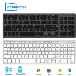 New Bluetooth 5.0 Wireless Keyboard 2.4G English 102 Keycaps For MacBook iPad Tablet USB C Rechargeable Keyboard PC Accessories