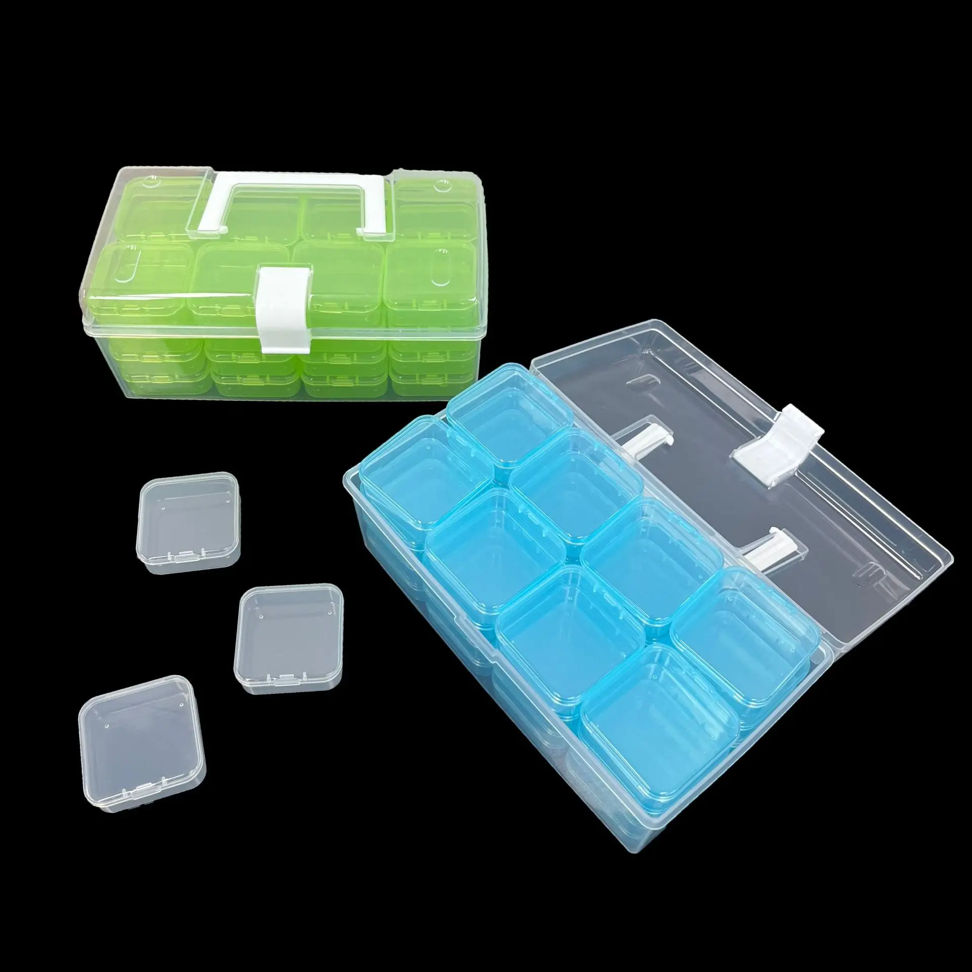 32 Grids Transparent Plastic Storage Box Multifunctional Diamond Painting Nail Art Beads Container Large Capacity Handheld Boxes