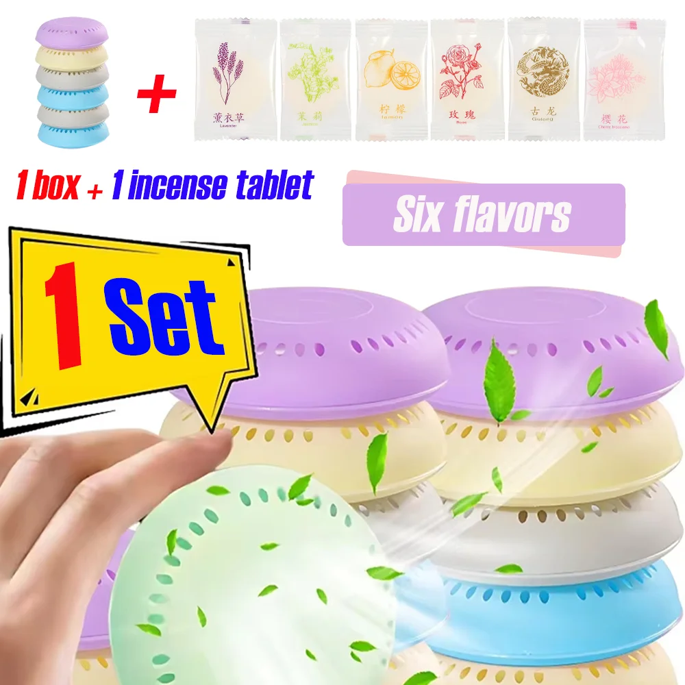 

1 Set Car Air Fresheners Solid Sets Long Lasting Fragrance Round Solided Air Freshener Auto Interior Accessories