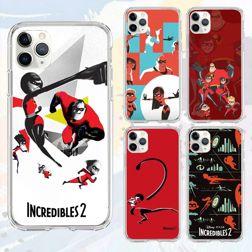 T-The I-Incredibles D-disney  Phone Case For Iphone 15 11 13 14 Pro Max 7 8 Plus X Xr Xs Max Se2020 12mini Transparent Cover