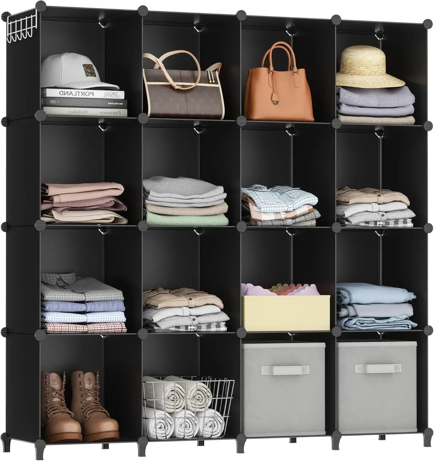 

Cube Storage Organizer 16-Cube Storage Shelf, Closet Organizer for Clothes, Closet Organizers and Storage,Office