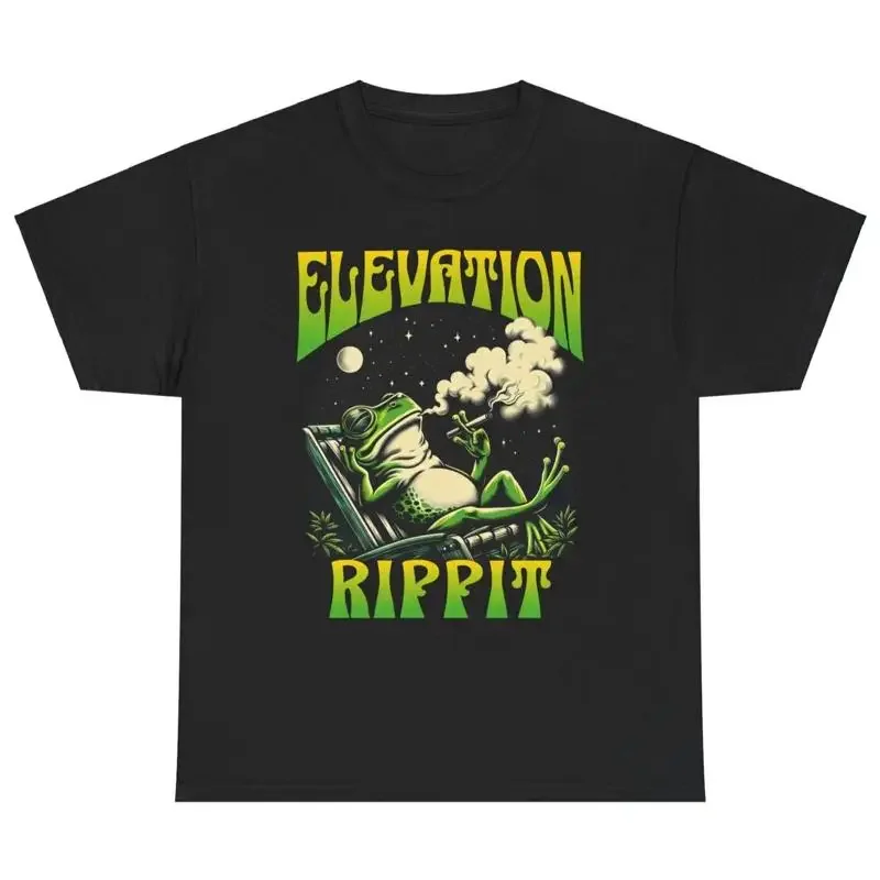 Funny Smoking Frog Rippit Elevation High Times Unisex T Shirt Graphic Tee
