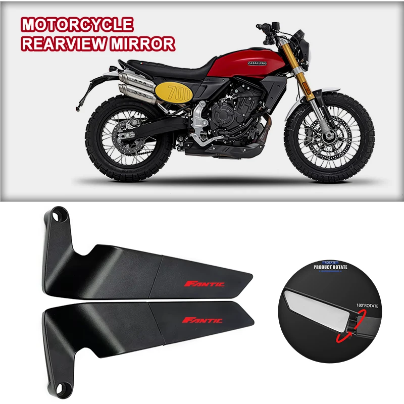 Motorcycle Side Rear view Mirror Blind Spot Rearview Mirrors For FANTIC CABALLERO TRACK 125 RALLY/SCRAMBLER 500 XE125 alloy