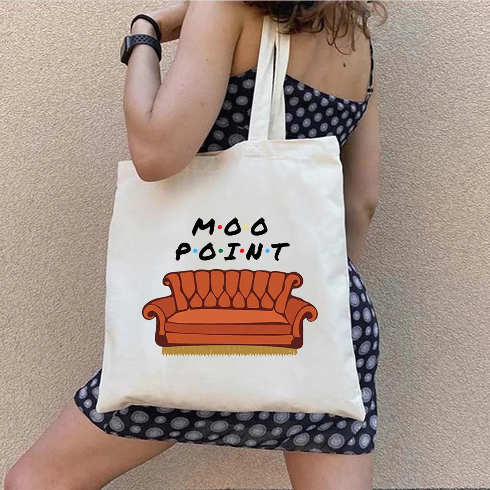 Central Perk Coffee Friends TV Show Frame Door How You Doin Fashion Women Handbag Shoulder Shopper Canvas Tote Female Luxury Bag