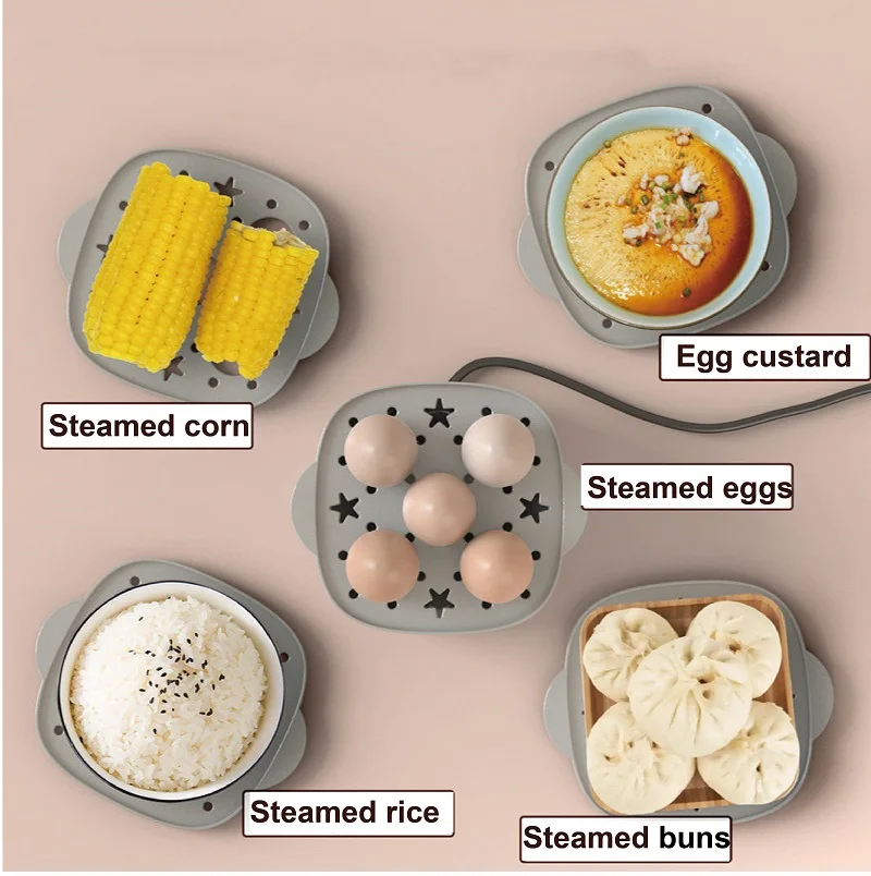 150 واط وعاء البخار الكهربائي المنزل طبقتين شفافة الغذاء الزلابية آلة الإفطار طباخ البيض الصغير السيارات انقطاع التيار الكهربائي متعدد الطباخ