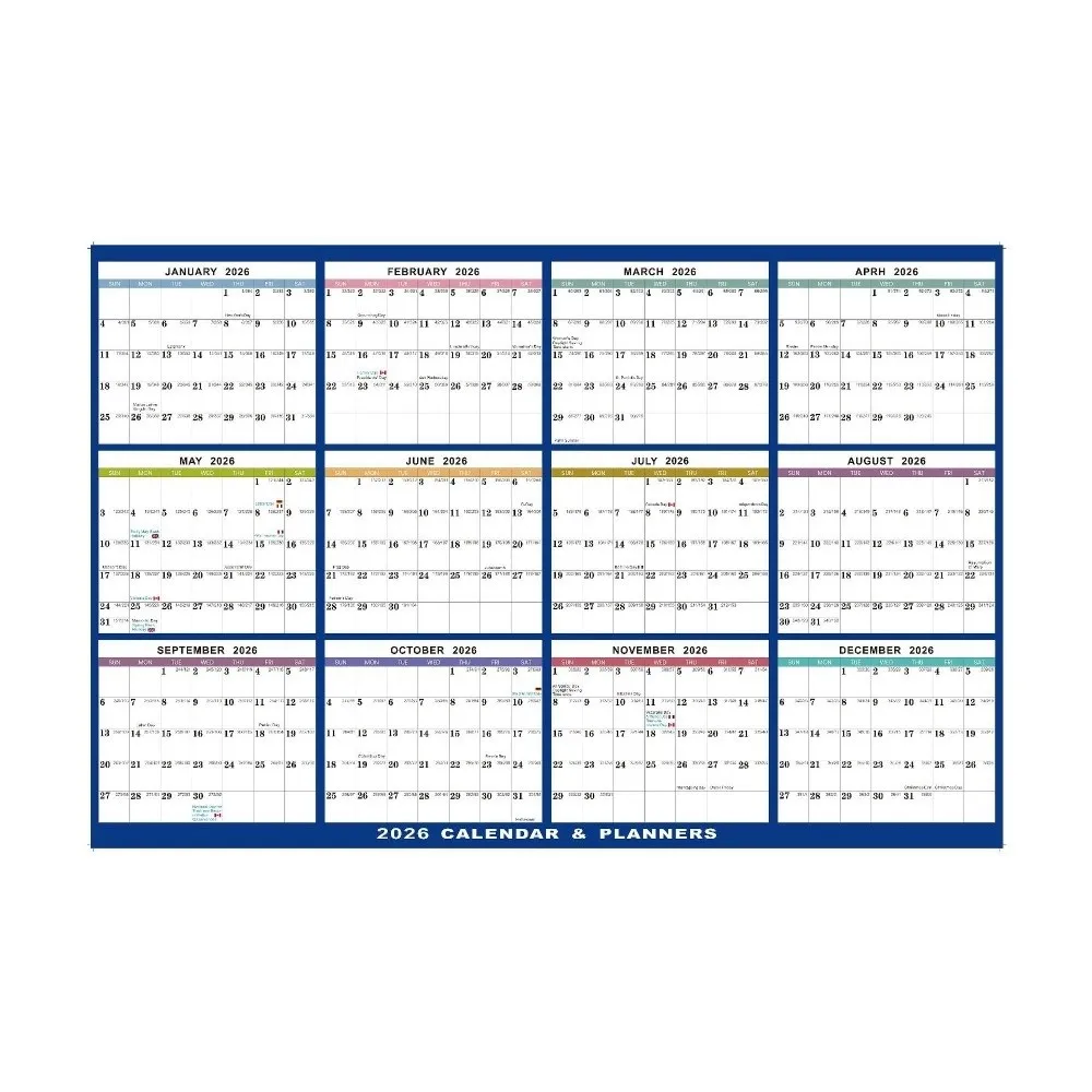 

Portable Double-sided Wall Calendar 35x23 Inch Hanging Erasable Calendar with Stickers Pens Laminated Wall Planner Easy Planning
